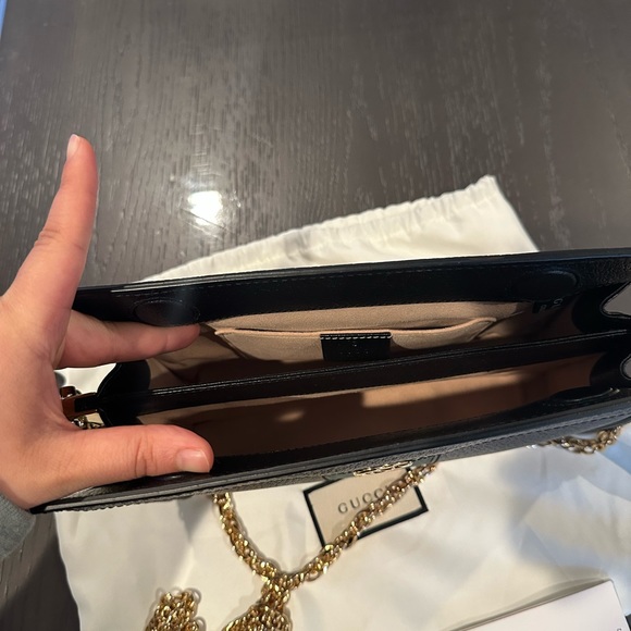 Gucci Ophidia Small Web Shoulder Bag Black Leather - Picture 7 of 17